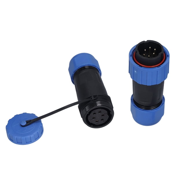 Enchufe de conector de cable de aviación IP68 a prueba de agua 6 pines 7 pines PA66 PA6 Buena flexibilidad Enchufe de enchufe de aviación impermeable, herméticamente impermeable(7 pines)