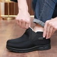 thumbnail image 3 of Snow Boots for Men Canvas Warm Furry Lined Low Top Slip on Non Slip Winter Walking Sneakers Loafers, 3 of 8