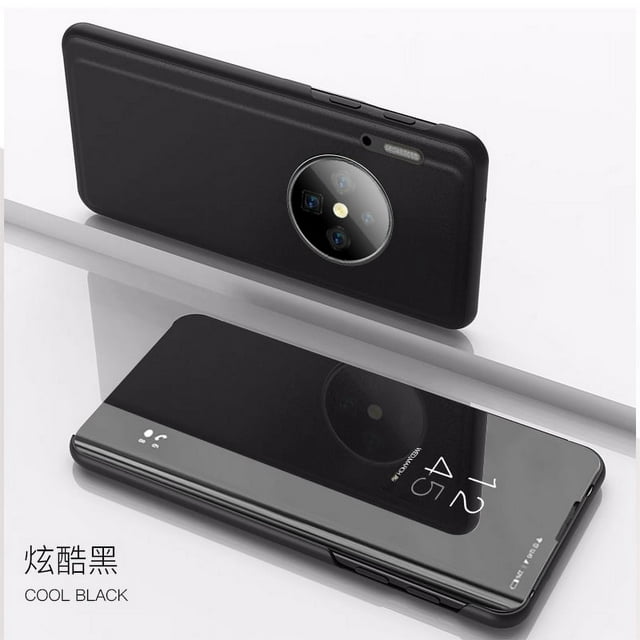 For Huawei P30 Lite P30 Pro Case Clear View Mirror Phone Case For Huawei Mate 30 Pro Lite Flip Magnetic Leather Stand Back Cover black For Mate 30 Pro