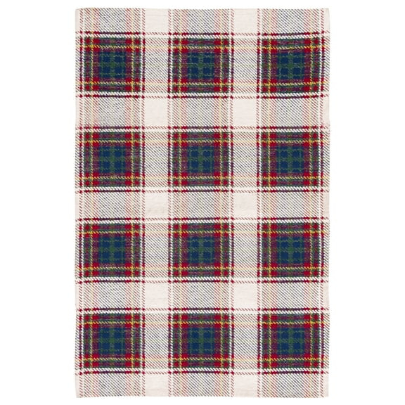 Better Homes & Gardens White Corin Plaid Washable Indoor Accent Rug, 24"x36"