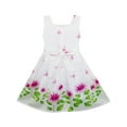 thumbnail image 2 of Robe Fille Violette Tournesol Feuilles Vertes Papillon 4 Ans, 2 of 4