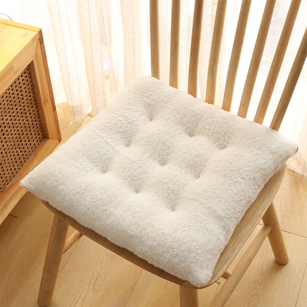 Cojín de asiento de forro polar | Relleno grueso y cálido de fibra de poliéster | 40x40x6 cm | Esterilla blanda para el comedor, asientos de oficina | Confort extra y retención de calor, se adaptan