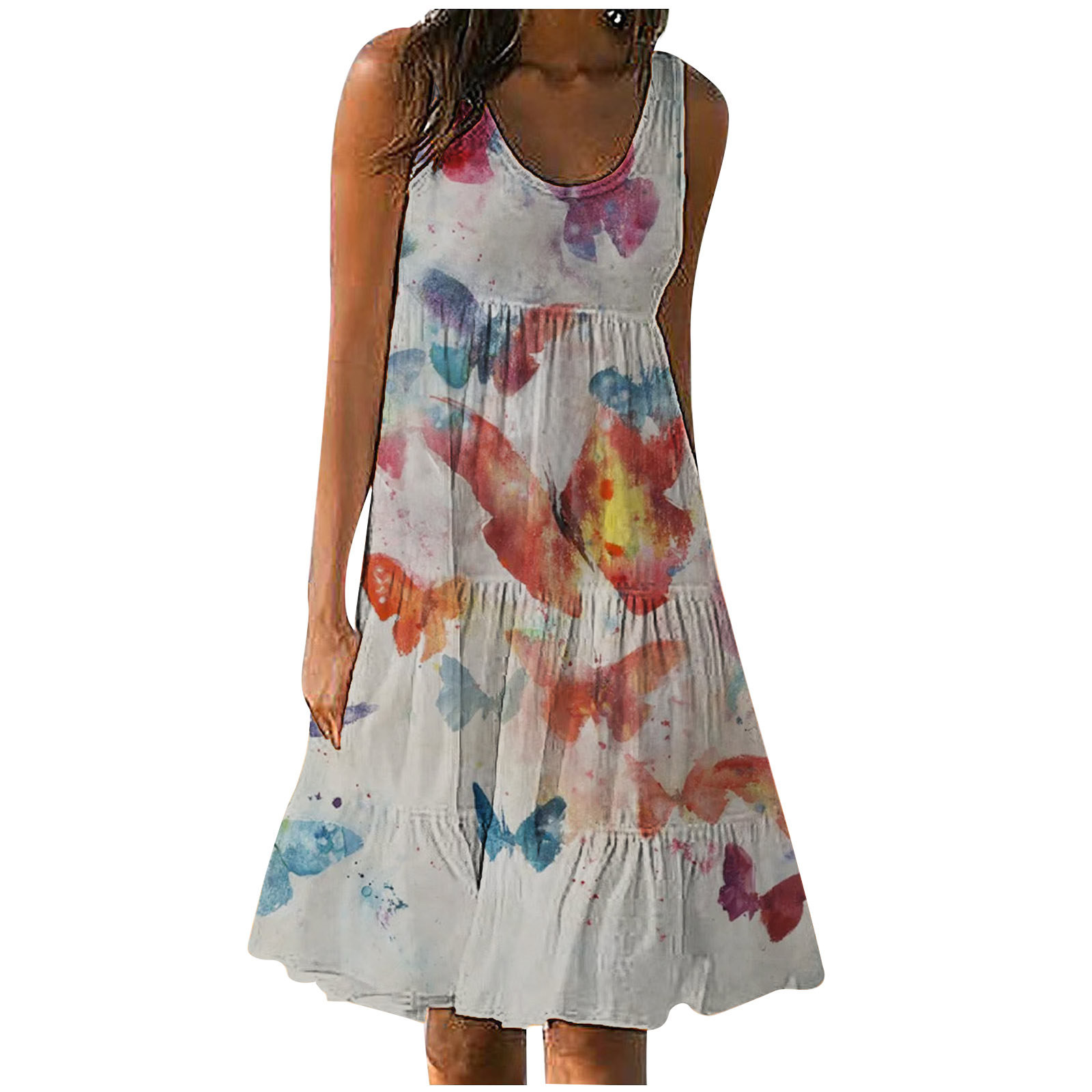 Frostluinai Summer Dress For Women 2023 Trendy Boho Floral Print Plus