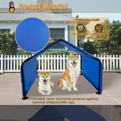 MaVi Shop Dog Shade Shelter Outdoor Tent for Small Medium Dogs, Waterproof Sun Protection Pet House for Dogs, Small Animals and Livestock, Blue