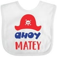 thumbnail image 3 of Inktastic Ahoy Matey, Pirate Hat, Skull and Bones, Pirates Boys or Girls Baby Bib, 3 of 4