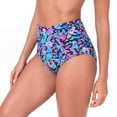 thumbnail image 2 of RELLECIGA Women's High Cut Cheeky High Waisted Bikini Bottoms Tummy Control Swim Bottom Full Coverage Underwear Panties Swimsuit Bathing Suit Bottom, 2 of 7