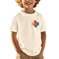 thumbnail image 4 of ibiyuan Toddlers Autism Awareness Shirt Girls Boys Autism Puzzle Piece Tshirt Kids Tee Tops Clothes,Beige, 4 of 6