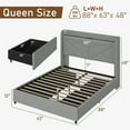ANPOO LED Bed Frame Queen Size with 4 Storage Sliding Drawers