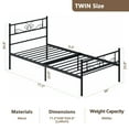 thumbnail image 7 of Yoneston Twin Size Metal Platform Bed Frame with Headboard for Kids and Teens, Black, 7 of 7