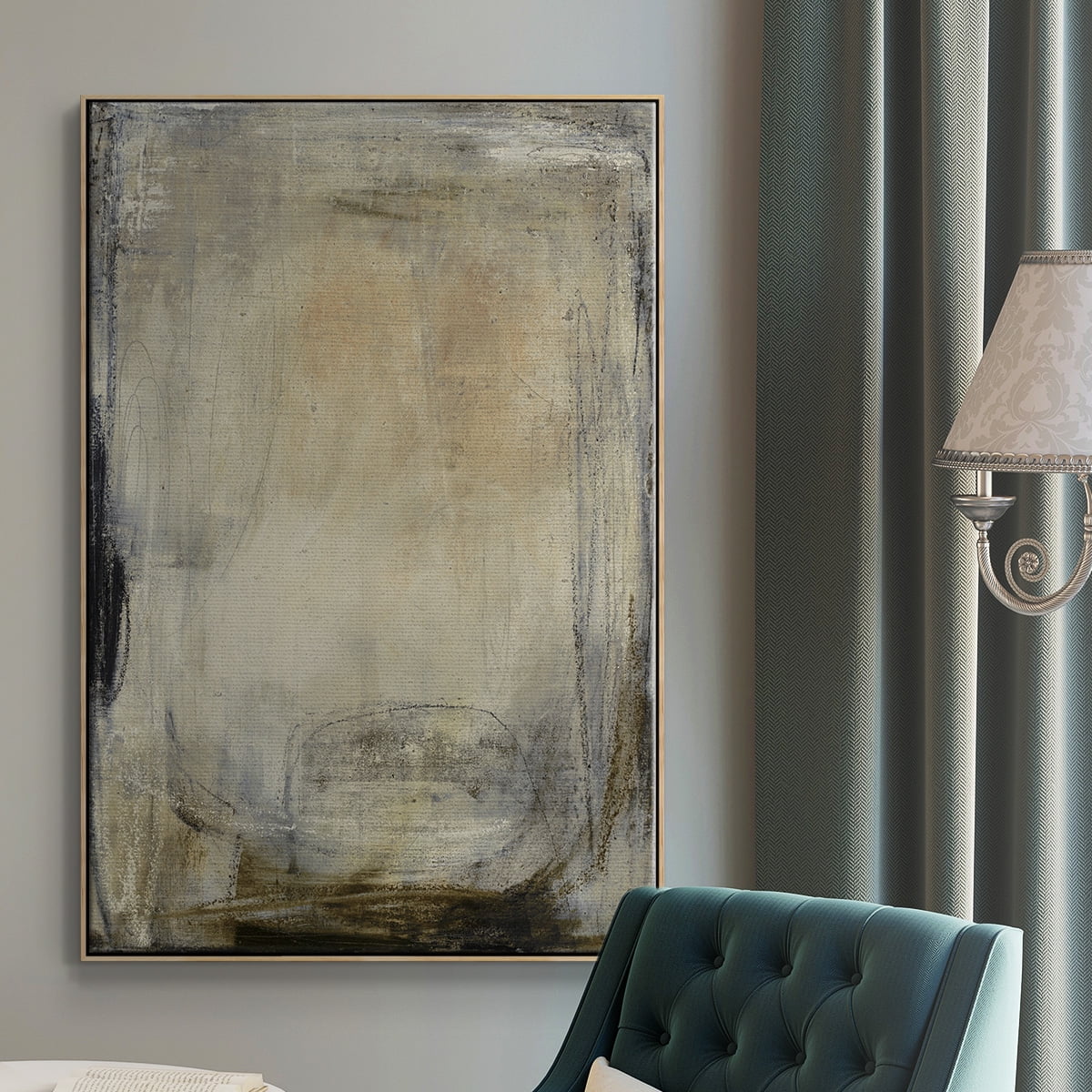 This is the Picture Framed Premium Gallery Wrapped Canvas - Ready to Hang - 27 x 41 - Natural Wood Floating Frame