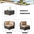 thumbnail image 2 of Gaildon 5 Piece Patio Furniture Set with Glass Table, All Weather Outdoor Sectional PE Rattan, Patio Conversation Sets with Cushions for Garden Lawn Balcony Porch Deck, Beige, 2 of 6