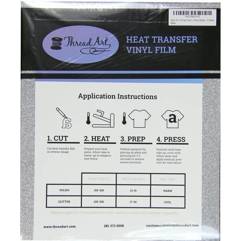 15-Pack HTV Glitter Heat Transfer Vinyl Sheets For T-Shirt 10 x 12
