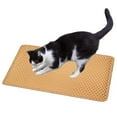 thumbnail image 3 of ZephyPaws Cat Litter Mat, Kitty Litter Trapping Mat, Double Layer Mats with MiLi Shape Scratching design, Urine Waterproof, Easy Clean, Scatter Control 21" x 14" Yellow, 3 of 4