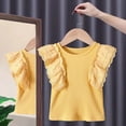 thumbnail image 2 of TOWED22 Girls Graphic Short Sleeve T Shirts Kids Summer Oversized Tops Casual Crewneck Tees 5-14 Years(Yellow,6-7 Y), 2 of 4