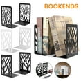 HOTBEST Metal Bookends Heavy Duty Book Ends Nonskid Bookend Supports Shelf Holder Supports Home