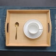 thumbnail image 5 of Godderr Wooden Tray Food Fruit Tray Vintage Color Restaurant Kitchen Handle Solid Tray 12*10.2*1.2in, 5 of 6
