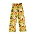 thumbnail image 5 of Women's Christmas Print Plush Pajama Pants, Soft and Comfortable Home Wear Trousers for Winter, Casual Sleepwear with Festive Design,Yellow,M, 5 of 5