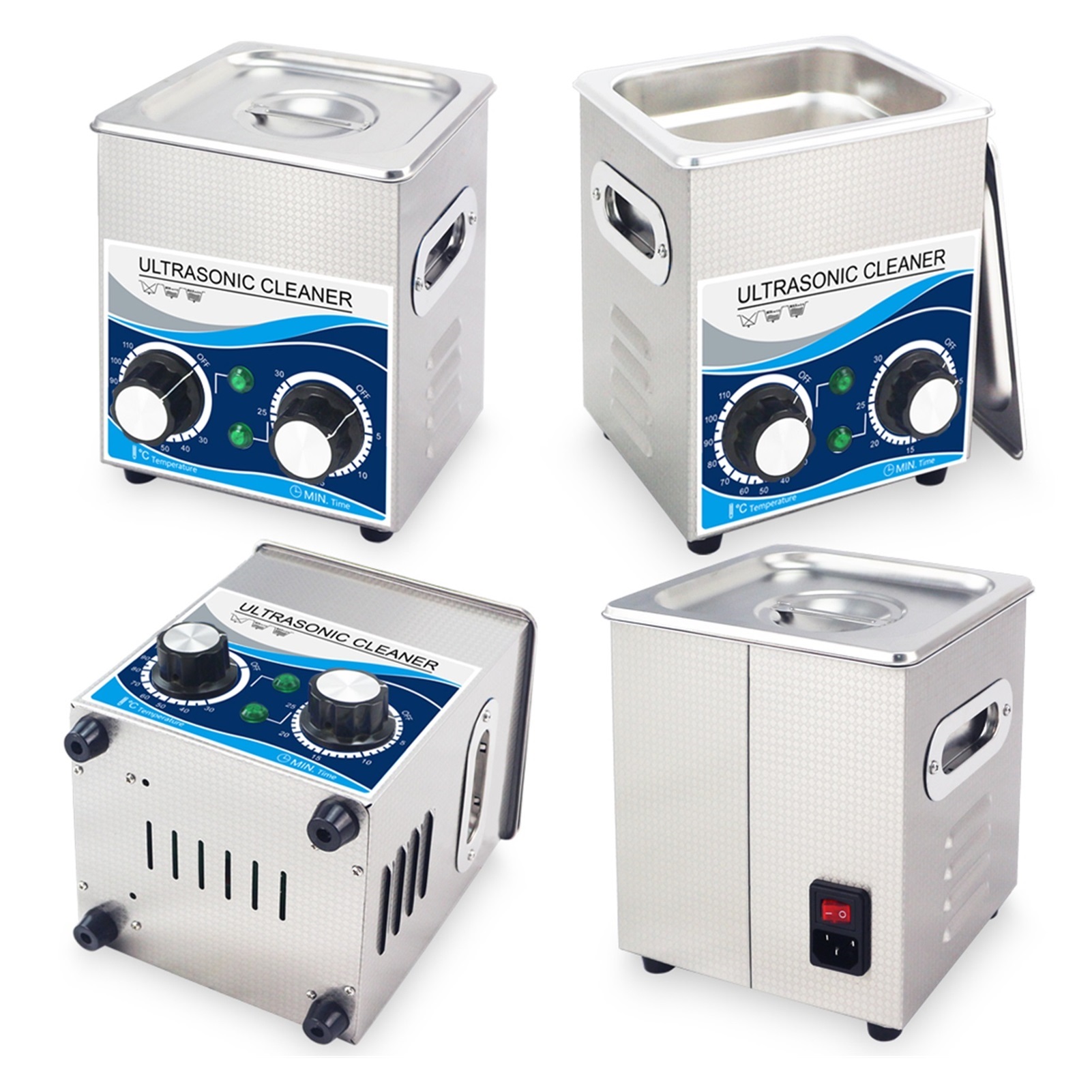 120W 2L Portable Ultrasonic Cleaner 40khz Heating Knob Stainless Steel Bath With Cleaning Basket Hardware Parts Spark Wash ,Strong Cleaning