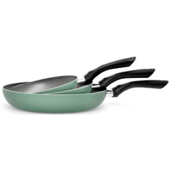 Starbasix Ensemble De 3 Poêles Antiadhésives, 20, 24, 28 cm, Aluminium, Facile À Nettoyer, Lavable au Lave-Vaisselle, Poignées Ergonomiques, Couleur Sauge Cuisinez facilement avec l'ensemble de 3 poêles antiadhésives Starbasix en Sauge. Comprend 20, 24 et 28 cm, poignées ergonomiques, va au four (350°F) et au lave-vaisselle, idéal pour les repas quotidiens.