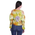 thumbnail image 4 of Moomaya Printed Casual Long Sleeve Tops Women Cold Shoulder Ruffle Sleeves Top, 4 of 5