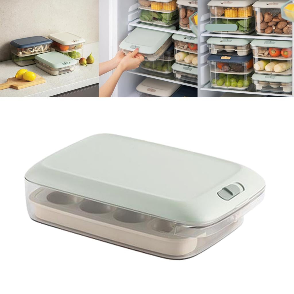 Fiocias Loviver Fridge Storage Containers Produce Saver Stackable Refrigerator Organizer Green A