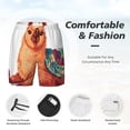 thumbnail image 3 of Logiee Cozy Knitting Llama Print Men's Swim Trunk,Quick Dry Board Shorts ,Men's Swim Trunks with Compression Liner, Bathing Suits with Pockets-Small, 3 of 6