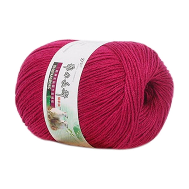 CLLC 1 unidad de 50 g de hilo de algodón suave de bambú para tejer a ganchillo, ideal para coser, hacer manualidades y proyectos DIY. Estambre de hermoso color. Hilo tejido a mano de grosor medio (ro