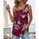 thumbnail image 1 of Camiseta plisada con cuello cuadrado para mujer, ropa de calle informal sin mangas, holgada, para uso diario, verano, 2023, 1 of 5