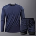 thumbnail image 5 of PNTUTB Sports Set for Men Athletic Wear Set Round-Neck Long-Sleeve Quick-Dry T-Shirt and Double-Layer Shorts High-Stretch Set for Running Training, 5 of 7