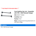 thumbnail image 2 of Front Stabilizer Bar Link - Compatible with 1996 - 2000 Plymouth Voyager 1997 1998 1999, 2 of 2