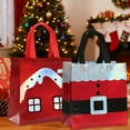 thumbnail image 7 of LanSuare Christmas Gift Bags, Multifunctional Non-Woven Tote Treat Christmas Bags with Handles, Suitable for Gifts Wrapping Shopping, Xmas Party Supplies, 9.1" x 4.3" x 8.7" Red, 7 of 7