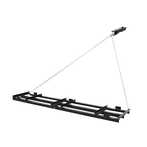 KFFKFF Tow-Behind Drag Harrow, 96 x 20 in, Adjustable Width & 50lbs Load Capacity, Durable Lawn Leveling Rake, Galvanized Steel Gravel Driveway Drag, Compatible with ATVs, UTVs, and Tractors
