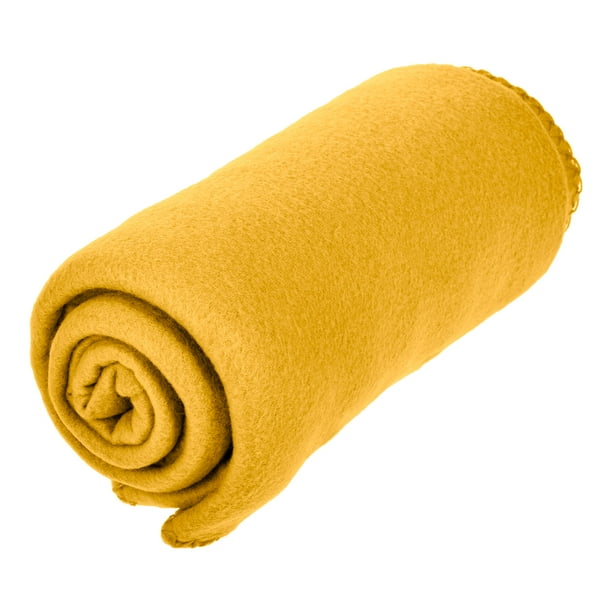 Lexi Home 50” x 60” Soft Fleece Throw Blanket Mustard Yellow