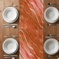 thumbnail image 4 of Burnt Orange Ombre Coastal Short Table Runner 60 Inches Long,Summer Nautical Beach Ocean Seaside Cotton Linen Table Runners Dresser Scarves,Tabletop Scarf Furniture Cover for Home Dinner Party13"x60", 4 of 8