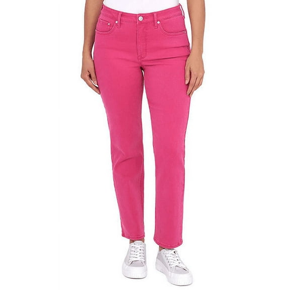 Seven 7 Women's High Rise Slim Straight Jean (Pink, 16)