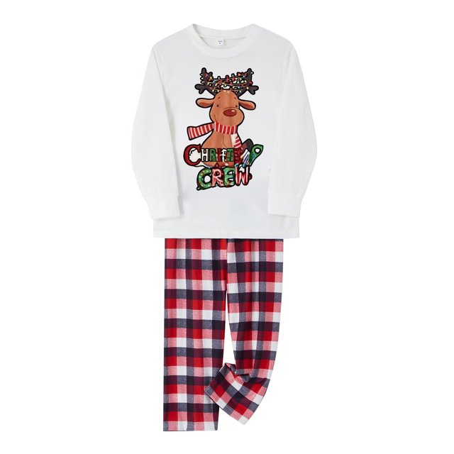 Vêtements de Famille Imprimés de Noël Ensemble de Pyjama Vêtements de Maison Mode Hiver de Noël
