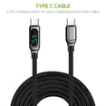 thumbnail image 3 of Cellet USB Cable Compatible with Samsung Galaxy A25 5G - Digital Display High Powered PD (Power Delivery) Fast Charging and Data Sync USB-C to USB-C Cable - 3.3 Feet, 3 of 7