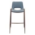 thumbnail image 4 of Desi Barstool Azure Gray & Walnut Barstool, Modern Style, Plush and durable faux leather fabric, Plywood, Indoor Bar, 4 of 9