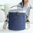 thumbnail image 4 of Insulated Lunch Bag, Large Capacity Reusable Lunchbox, Portable Cooler with Zippered Pockets, Polyester Fabric for Home and Work,Machine Wash,YISHFHP,Blue, 4 of 9