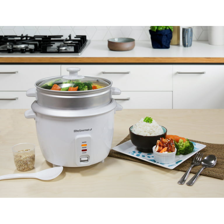 Elite Gourmet 6-Cup Nonstick Rice Cooker with Glass Lid - Macy's
