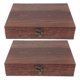 thumbnail image 1 of Caja de almacenamiento con hebilla frontal, 2 unidades, con tapa abatible, de madera, para guardar recuerdos de colección, 1 of 8