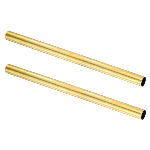 2Pcs Brass Round Tube, 19mm OD 0.5mm Wall Thickness 300mm Length Seamless Tubing