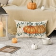 thumbnail image 4 of Sm:)e Orange Eucalyptus Leaves Pumpkin Fall Pillow Covers 12x20 Inch, Cushion Covers for Sofa Seasonal Home Decor, 4 of 8