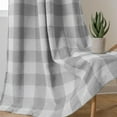 thumbnail image 5 of DriftAway Buffalo Check Woven Plaid Pattern Lined Blackout Thermal Insulated Window Curtain Grommet, 2 Panels, 52" x 96", Gray, 5 of 8