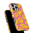 thumbnail image 6 of DesignSkinz Scratch-Resistant Hard Slim Case Compatible with iPhone 15 Pro Max (Compatible with MagSafe) - Groovy Pink Smileys, 6 of 9