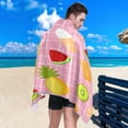 thumbnail image 4 of Coolnut Beach Towels Ice Cream Watermelon Lemon Pineapple Camping Towels Plaid Tropical Fruits Sand Free Beach Towel, 30"x60" Large Beach Towels Quick Dry Bath Travel Towels Pool Yoga Beach Mat for, 4 of 6