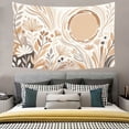 thumbnail image 5 of Boho Tapestry Wall Hanging – Floral Garden Tapestry for Bedroom, Living Room & Outdoor Decor, Peach Skin Fabric Hippie Mandala Tapestry, Large Polyester Wall Art, 5 of 6