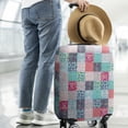 thumbnail image 2 of Blue Boho Pioneer Flower Patchwork Pattern Luggage Cover Fashion Suitcase Cover Baggage Covers Fit 25-28 Inch Luggage (Go Travel), 2 of 5