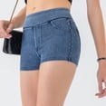 thumbnail image 5 of Stretchy Jean Shorts For Women High Waisted Pull On Jorts With Pockets Denim Shorts Women Summer Casual Shorts, 5 of 9