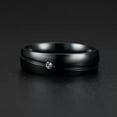 thumbnail image 4 of 6MM Black Polished Band Men Womens 316 Stainless Steel Wedding CZ Ring Size 6-12, 4 of 5